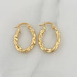 Hoop Earrings Milu Oval Striped 1.55 g / 3/4 in Yellow Gold 18K