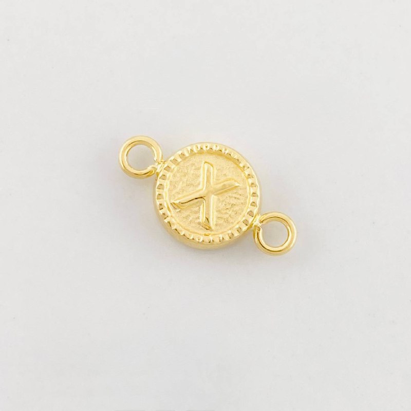 Charm Circle Letter X 0.45g / 1/2 in Yellow Gold 18K