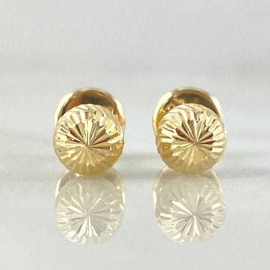 Diamond Cut Bead Stud Earrings 0.65g / in / 6mm Yellow Gold 18K