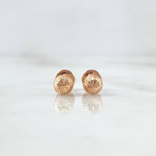 Diamond Cut Bead Stud Earrings 0.6g / in / 5mm 18K Rose Gold