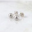 Topos Bola 0.6gr / 5mm Lisa Oro Blanco 18K &