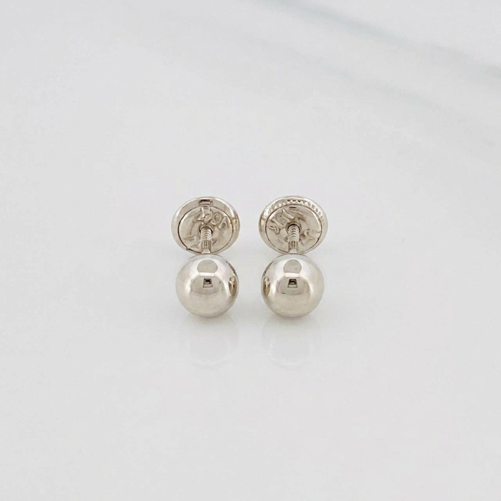 Topos Bola 0.6gr / 5mm Lisa Oro Blanco 18K &