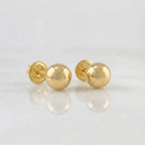 Plain Bead Stud Earrings 0.6g / in / 5mm 18K Yellow Gold