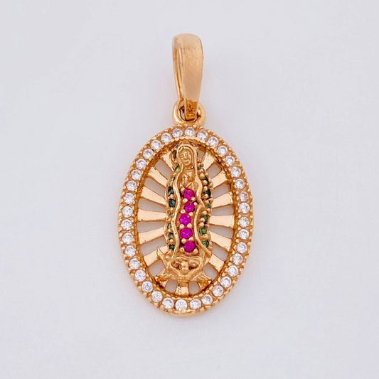 Pendant Virgin of Guadalupe 2.4g / 1 in Rose Gold 18K