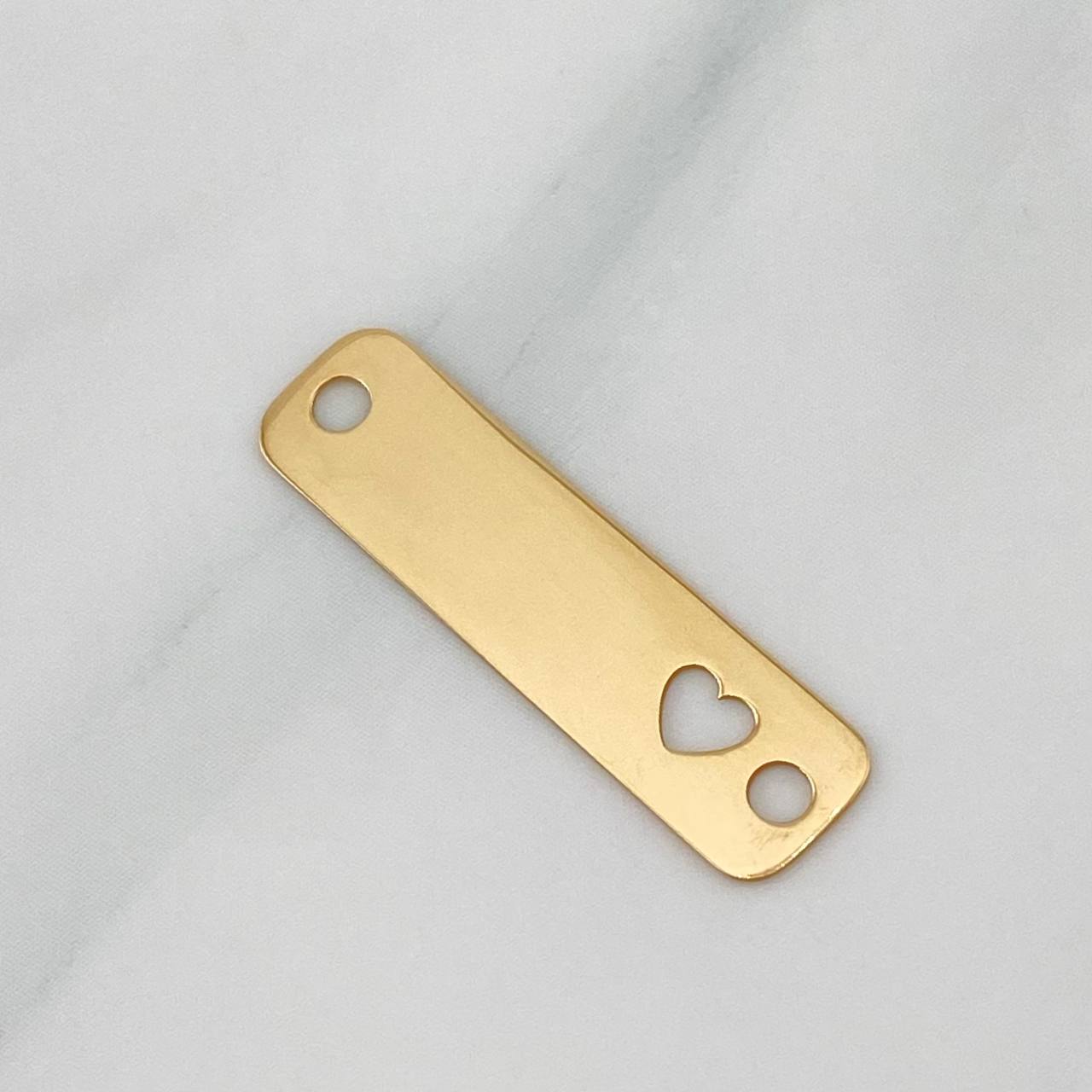 Herraje Placa Corazon 0.7 g / 1 in Oro Amarillo 18K