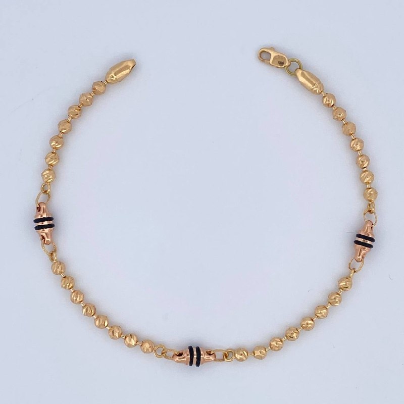 Rustic Military Style Bracelet 6.9gr / 7.9in / 20cm / 18K Gold &