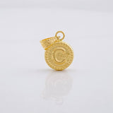 Dije Circulo Letra C 0.4g / 1/2 in Oro Amarillo 18K