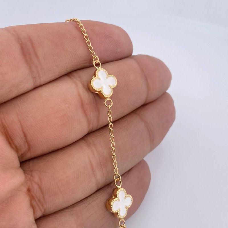 Bracelet Clover 3.6gr / 7.2in / 18K Gold &