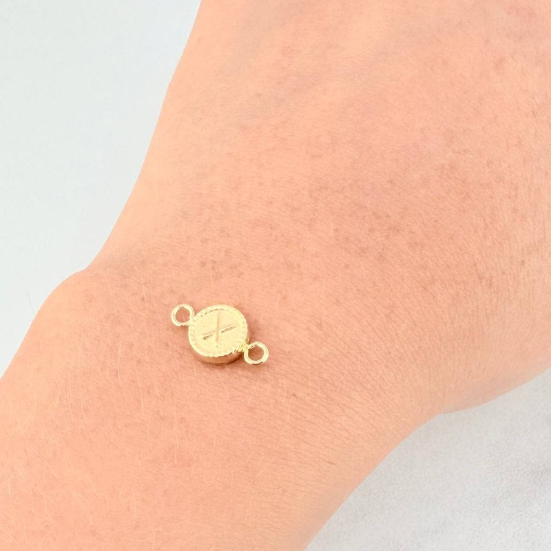 Charm Circle Letter X 0.45g / 1/2 in Yellow Gold 18K