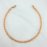 Half Moon Military Anklet 11.95 g / 10 1/4 in / 4 mm 18K Rose Gold