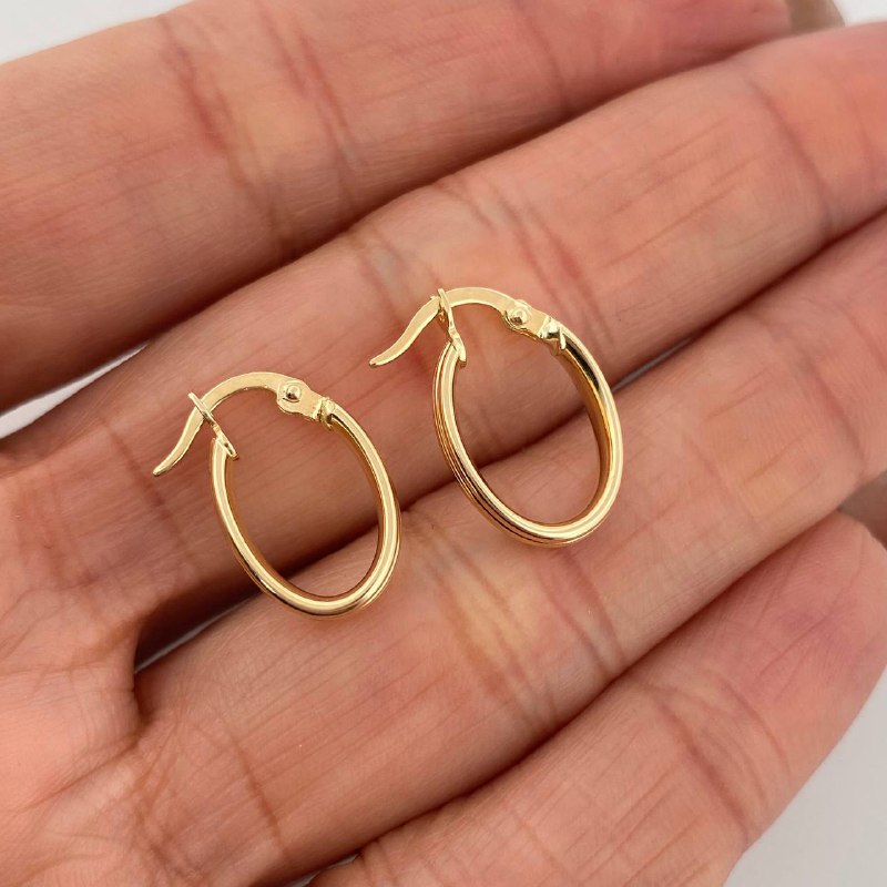 Candongas Juli Ovaladas 1.05 g / 3/4 in Oro Amarillo 18K