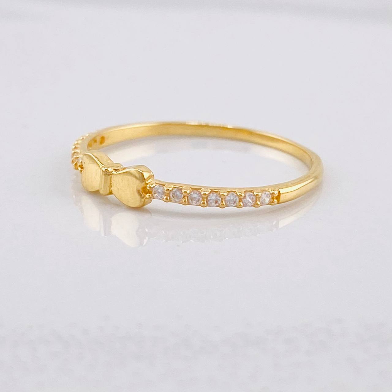 Heart Bow Ring 0.9g / T5 3/4 Yellow Gold 18K