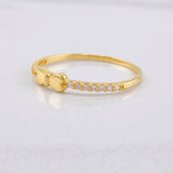 Heart Bow Ring 0.9g / T5 3/4 Yellow Gold 18K