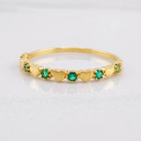 Intercalated Heart Ring 1.4g / T8 1/4 Yellow Gold 18K
