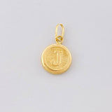 Dije Circulo Letra J 0.35g / 3/4 in Oro Amarillo 18K