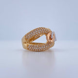 Crossed Ring 6.85gr / Size 6 3/4 / Three 18K Golds &
