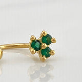 Curved Flower Piercing 0.6 g / 1/2 in 18K Yellow Gold