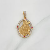 Dije Sagrado Corazon De Jesus 7.7 g / 1 3/4 in Dos Oros Amarillo Blanco 18K