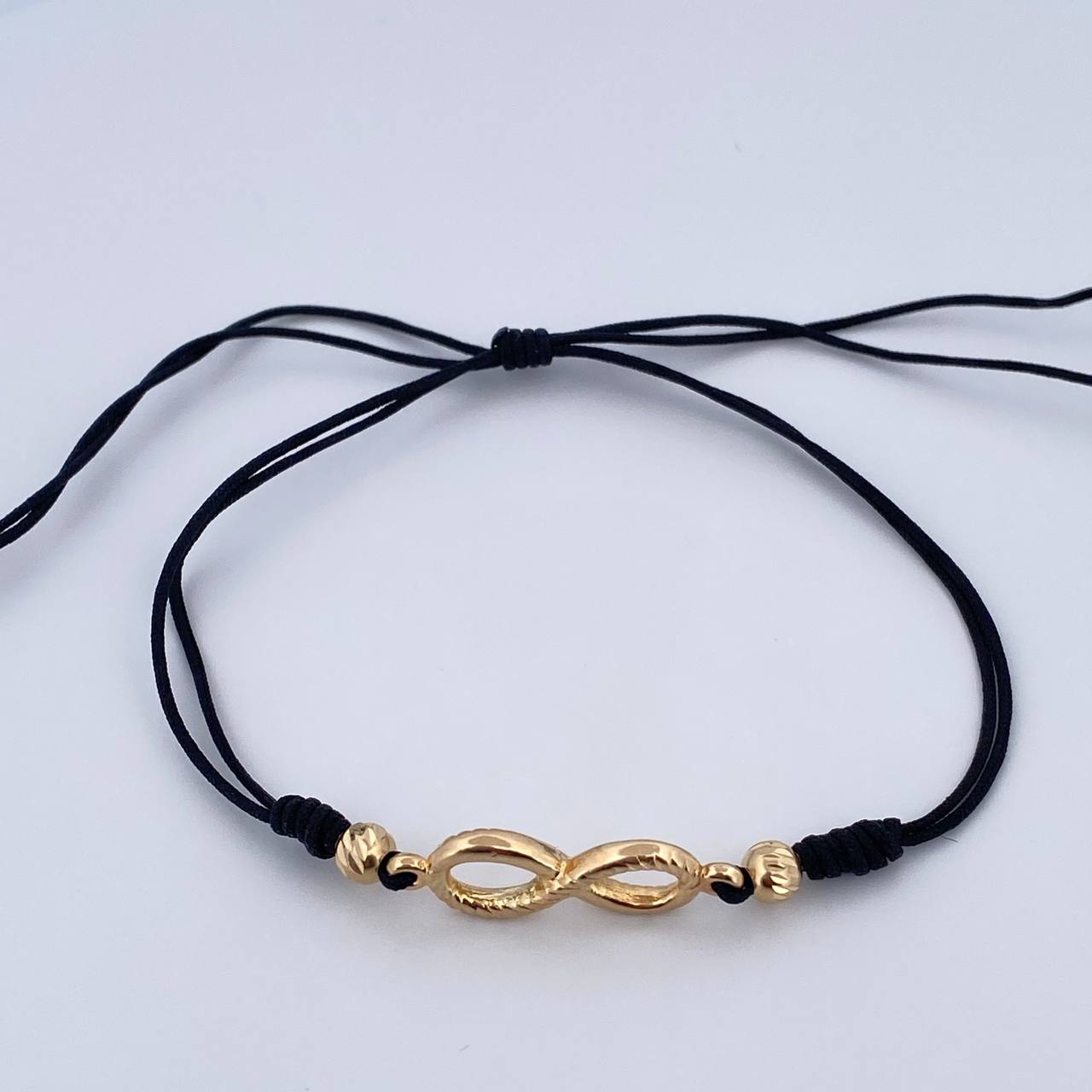 Black Woven Infinity Bracelet 1.3gr / 18K Gold $