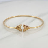 Diamond Cut Butterfly Hoop Bracelet 3.55 g / 6 1/2 in / 1.6 mm 18K Yellow Gold