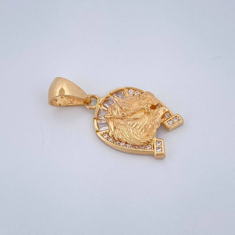 Horseshoe Horse Pendant 2.45gr / 1.0in / 18K Gold $