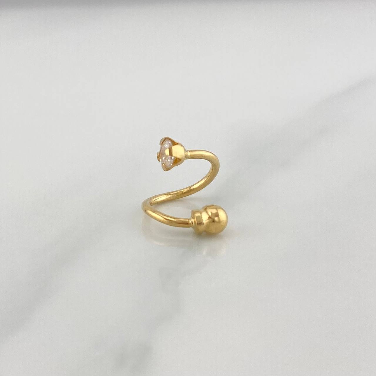 Spiral Bezel Piercing 0.5 g / 1/2 in 18K Yellow Gold