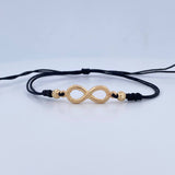 Black Woven Infinity Bracelet 1.3gr / 18K Gold $