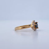 Anillo Corazon Ovalo 2.3gr / T5 1/2 / Dos Oros Amarillo Blanco 18K &