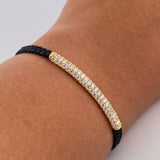 Black Woven Cylinder Bracelet 2.8gr / 18K Gold $