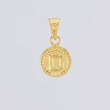 Dije Circulo Letra D 0.4g / 1/2 in Oro Amarillo 18K