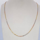 Flower Mirror Chain 0.85gr / 17.7in / Three Golds +3 18K $