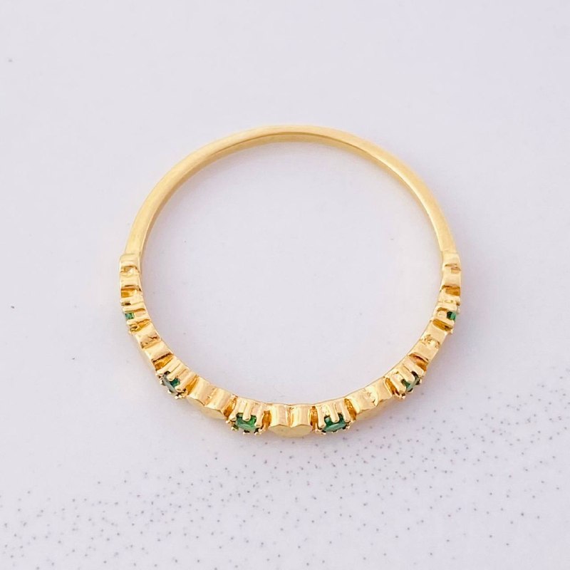 Intercalated Heart Ring 1.4g / T8 1/4 Yellow Gold 18K