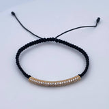 Black Woven Cylinder Bracelet 2.8gr / 18K Gold $