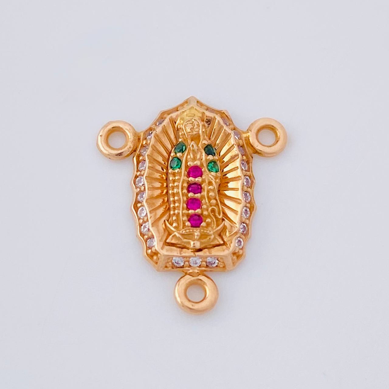 Charm Crucero Virgen de Guadalupe 1.25g / 1/2 in 18K Rose Gold