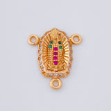Charm Crucero Virgen de Guadalupe 1.25g / 1/2 in 18K Rose Gold