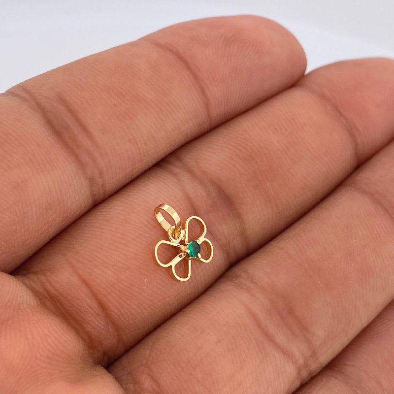 Butterfly Silhouette Pendant 0.5gr / 1/2 in / 18K Yellow Gold &