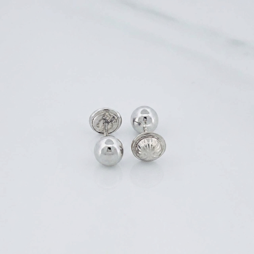 Topos Bola 0.7gr / 6mm Lisa Oro Blanco 18K &
