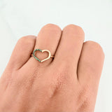 Heart Silhouette Ring 1.45 g / T5 3/4 Two-Tone Black Yellow 18K
