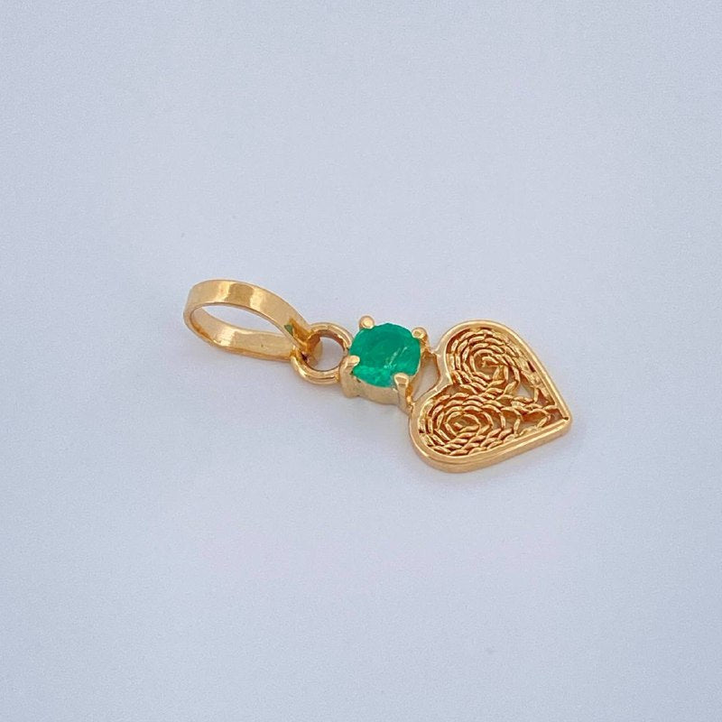 Dije Filigrana Corazon 0.4gr / 3/4 in / Oro Amarillo 18K $