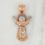 Divine Child Pendant 6.95 g / 1 3/4 in Two-tone White and Rose 18K Gold