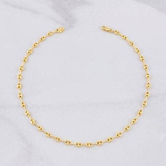 Tobillera GC 2.6g / 9 3/4 in / 3.2mm Oro Amarillo 18K