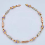 Rustic Rectangular Link Anklet 6.05gr / 10.3in / 18K Gold $