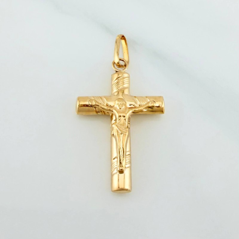 Pendant Cross Christ 1.25 g / 1 1/4 in 18K Yellow Gold