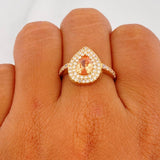 Halo Drop Ring 2.5 g / T6 3/4 18K Yellow Gold