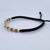 Black Woven Bracelet Star of David 1gr / 18K Gold $