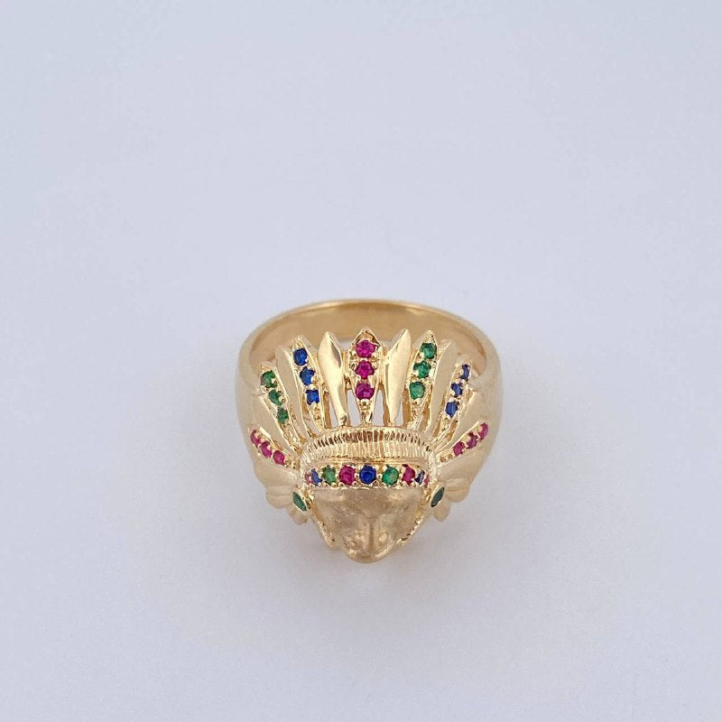 Indian Ring 7.35gr / Size 8 3/4 / 18K Gold $