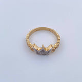 Anillo Corona Corazones 2.8gr / T6 1/2 / Oro 18K &
