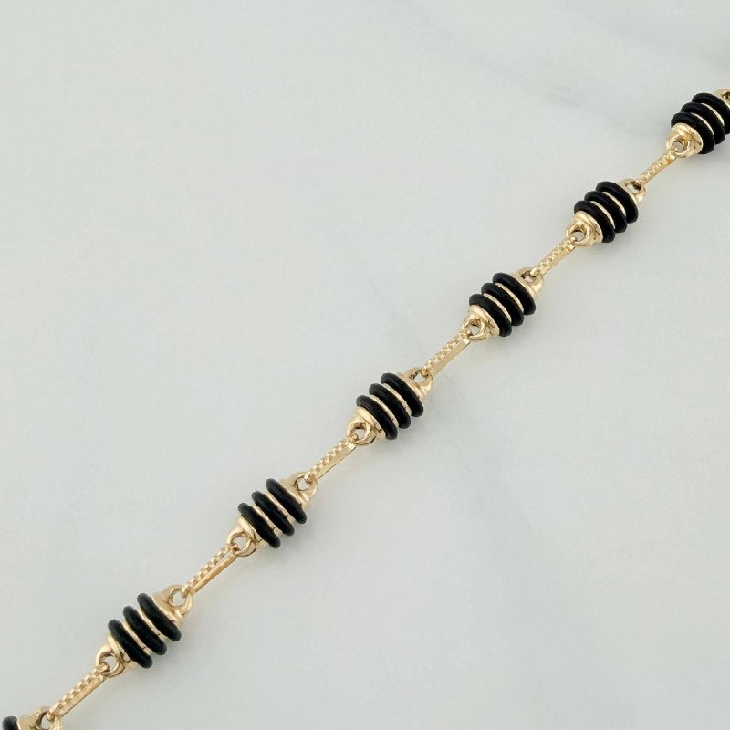 Rustic Barrel Anklet 6.15 g / 10 1/2 in / 4.3 mm 18K Yellow Gold