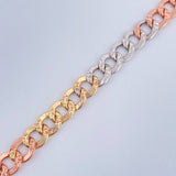 Cuban Bracelet 7.15gr / 8in / Three Golds +1 14K Italy $