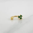 Curved Flower Piercing 0.6 g / 1/2 in 18K Yellow Gold